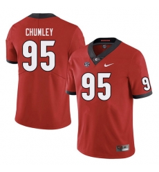 Men #95 Noah Chumley Georgia Bulldogs College Football Jerseys Sale-Red