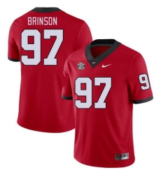 Men #97 Warren Brinson Georgia Bulldogs College Football Jerseys Stitched-Red