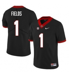 Men Georgia Bulldogs #1 Justin Fields College Football Jerseys Sale-Black