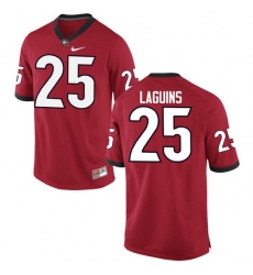 Men Georgia Bulldogs #25 Jaleel Laguins College Football Jerseys-Red