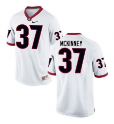 Men Georgia Bulldogs #37 Jordon McKinney College Football Jerseys-White