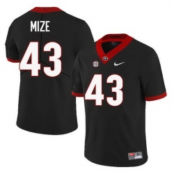 Men Georgia Bulldogs #43 Isaac Mize College Football Jerseys Sale-Black