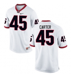 Men Georgia Bulldogs #45 Reggie Carter College Football Jerseys-White