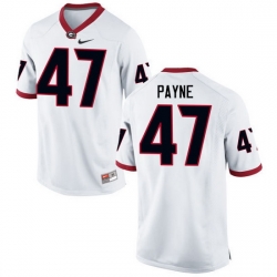Men Georgia Bulldogs #47 Christian Payne College Football Jerseys-White
