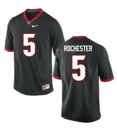 Men Georgia Bulldogs #5 Julian Rochester College Football Jerseys-Black