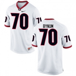 Men Georgia Bulldogs #70 Aulden Bynum College Football Jerseys-White