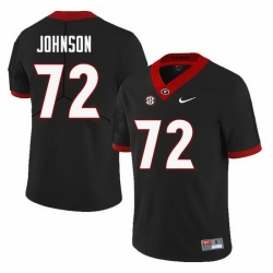 Men Georgia Bulldogs #72 Netori Johnson College Football Jerseys Sale-Black