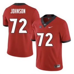 Men Georgia Bulldogs #72 Netori Johnson College Football Jerseys Sale-Red