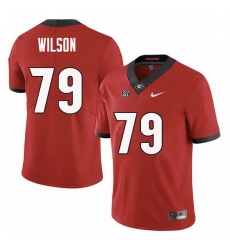Men Georgia Bulldogs #79 Isaiah Wilson College Football Jerseys Sale-Red
