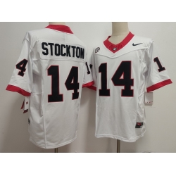 Men Georgia Bulldogs Nike Gunner Stockton #14 White Home NCAA Football