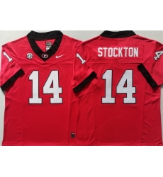 Men Georgia Bulldogs Red #14 Gunner Stockton Stitched NCAA Jersey