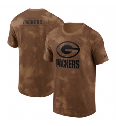 Men Green Bay Packers 2023 Brown Salute To Service Sideline T Shirt