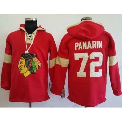 Men Chicago Blackhawks 72 Artemi Panarin Red Pullover Hoodie Stitched NHL Jersey