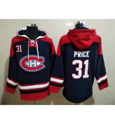 Men Montreal Canadiens Carey Price 31 Blue Stitched NHL Hoodie Men Montreal Canadiens Carey Price 31 Blue Stitched NHL Hoodie