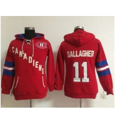Women Montreal Canadiens 11 Brendan Gallagher Red Old Time Heidi NHL Hoodie Women Montreal Canadiens 11 Brendan Gallagher Red Old Time Heidi NHL Hoodie