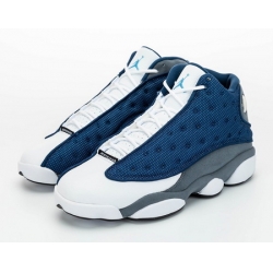 Men Jordan 13 Classic Grey Blue Shoes