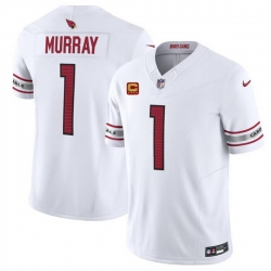 Men Arizona Cardinals 1 Kyler Murray White 2024 F U S E  With 4 Star C Patch Vapor Untouchable Limited Stitched Football Jersey