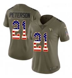 Womens Nike Arizona Cardinals 21 Patrick Peterson Limited OliveUSA Flag 2017 Salute to Service NFL Jersey