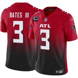 Men Atlanta Falcons 3 Jesse Bates III Red Black 2025 F U S E With 4 Star C Patch Vapor Untouchable Limited Stitched Football Jersey