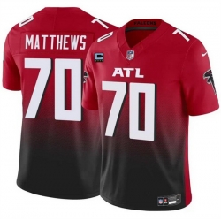 Men Atlanta Falcons 70 Jake Matthews Red Black 2024 F U S E With 4 Star C Patch Vapor Untouchable Limited Stitched Football Jersey