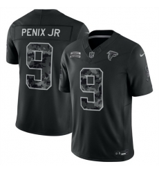 Men Atlanta Falcons 9 Michael Penix Jr Black F U S E 2026 Salute to Service Limited Stitched Football Jersey