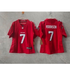 Women Atlanta Falcons 7 Bijan Robinson Red 2026 New F U S E Stitched Jersey Women Atlanta Falcons 7 Bijan Robinson Red 2026 New F U S E Stitched Jersey