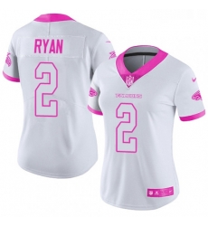 Womens Nike Atlanta Falcons 2 Matt Ryan Limited WhitePink Rush Fashion NFL Jersey Womens Nike Atlanta Falcons 2 Matt Ryan Limited WhitePink Rush Fashion NFL Jersey