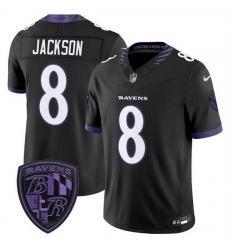Men Baltimore Ravens 8 Lamar Jackson Black 2026 F U S E Alternate Vapor Stitched Limited Football Jersey Men Baltimore Ravens 8 Lamar Jackson Black 2026 F U S E Alternate Vapor Stitched Limited Football Jersey