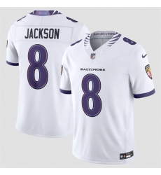 Men Baltimore Ravens 8 Lamar Jackson White 2026 F U S E Vapor Stitched Limited Football Jersey Men Baltimore Ravens 8 Lamar Jackson White 2026 F U S E Vapor Stitched Limited Football Jersey