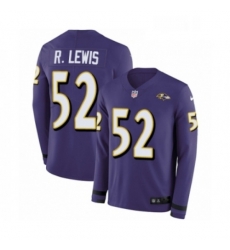 Mens Nike Baltimore Ravens 52 Ray Lewis Limited Purple Therma Long Sleeve NFL Jersey