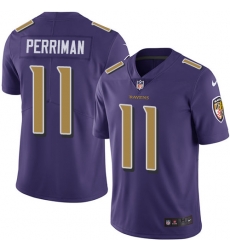 Nike Ravens #11 Breshad Perriman Purple Mens Stitched NFL Limited Rush Jersey