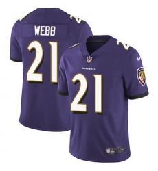 Nike Ravens #21 Lardarius Webb Purple Team Color Mens Stitched NFL Vapor Untouchable Limited Jersey