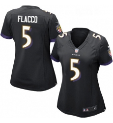 Womens Nike Baltimore Ravens 5 Joe Flacco Game Black Alternate NFL Jersey