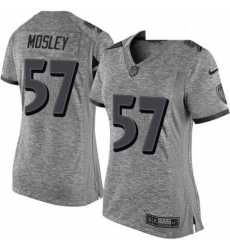 Womens Nike Baltimore Ravens 57 CJ Mosley Limited Gray Gridiron NFL Jersey