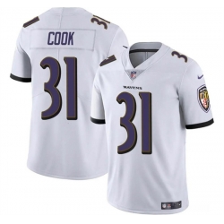 Youth Baltimore Ravens 31 Dalvin Cook White Stitched Jersey