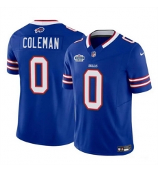 Men Buffalo Bills 0 Keon Coleman Blue 2024 With Draft Patch F U S E  Vapor Untouchable Limited Stitched Football Jersey