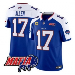 Men Buffalo Bills 17 Josh Allen Royal Alternate F U S E  4 Star C With Bills Mafia Patch Vapor Untouchable Limited Stitched Football Jersey