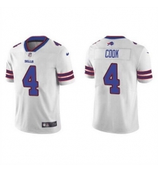 Men Buffalo Bills 4 James Cook White Vapor Untouchable Limited Stitched Jersey