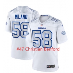Men Buffalo Bills 47 Christian Benford White 2025 F U S E Rivalries Vapor Untouchable Limited Stitched Football Jersey