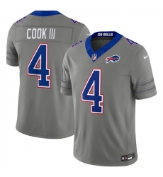 Men's Buffalo Bills #4 James Cook III Gray F.U.S.E. 2026 Nickel City Vapor Football Stitched Jersey