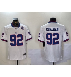 Nike Giants 92 Michael Strahan White Men Stitched NFL Limited Rush Jersey