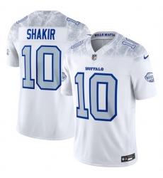 Women Buffalo Bills 10 Khalil Shakir White 2025 F U S E Rivalries Vapor Untouchable Stitched Football Jersey