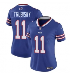 Women Buffalo Bills 11 Mitch Trubisky Blue Vapor Stitched Football Jersey