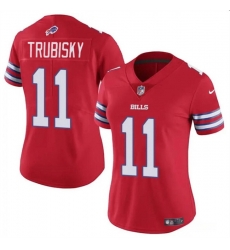 Women Buffalo Bills 11 Mitch Trubisky Red Vapor Stitched Football Jersey