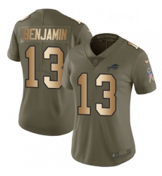 Womens Nike Buffalo Bills 13 Kelvin Benjamin Limited OliveGold 2017 Salute to Service NFL Jersey