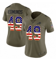 Womens Nike Buffalo Bills 49 Tremaine Edmunds Limited Olive USA Flag 2017 Salute to Service NFL Jersey