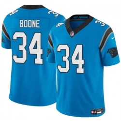 Men Carolina Panthers 34 Mike Boone Blue 2024 F U S E  Vapor Limited Stitched Football Jersey