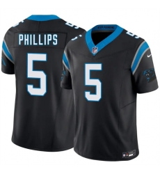 Men Carolina Panthers  5 Jaelan Phillips Black 2025 F U S E  Vapor Limited Stitched Football Jersey