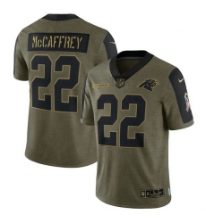 Men's Carolina Panthers Christian McCaffrey Nike Olive 2021 Salute To Service Limited Player Jersey