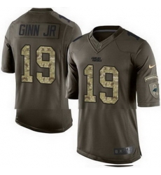 Nike Panthers #19 Ted Ginn Jr Green Mens Stitched NFL Limited Salute to Service Jersey